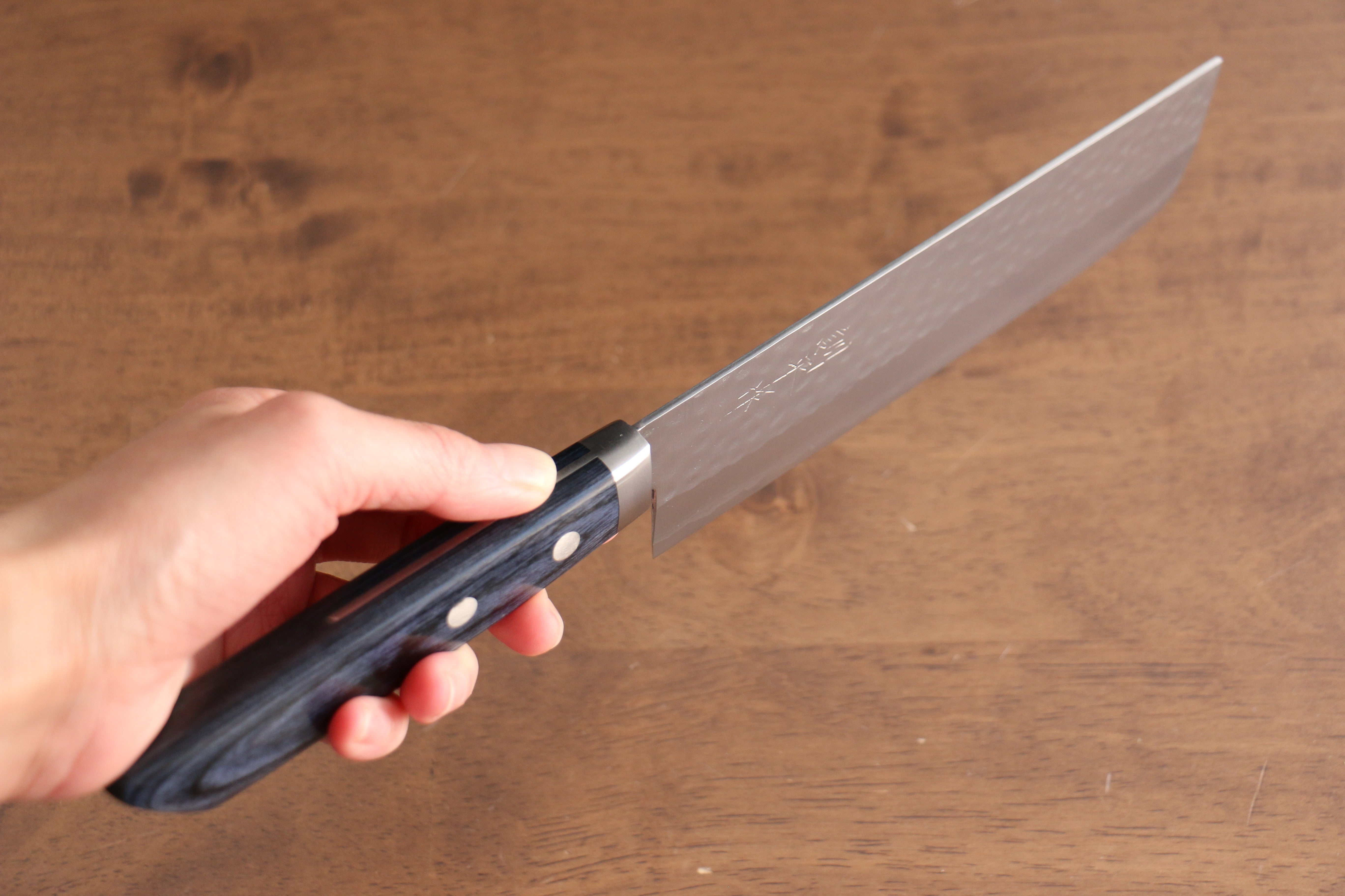 Premium Kunihira Kokuryu VG10 Hammered Damascus Usuba Knife 165mm - Japanese Chef Knife with Navy Blue Pakkawood Handle - Perfect for Sushi, Vegetables & Precision Cutting