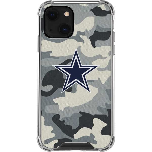 Official NFL Dallas Cowboys Camo Clear Phone Case for iPhone 13 - Durable Protective Cover with Slim Fit Design - Perfect for Football Fans, Game Days & Everyday Use