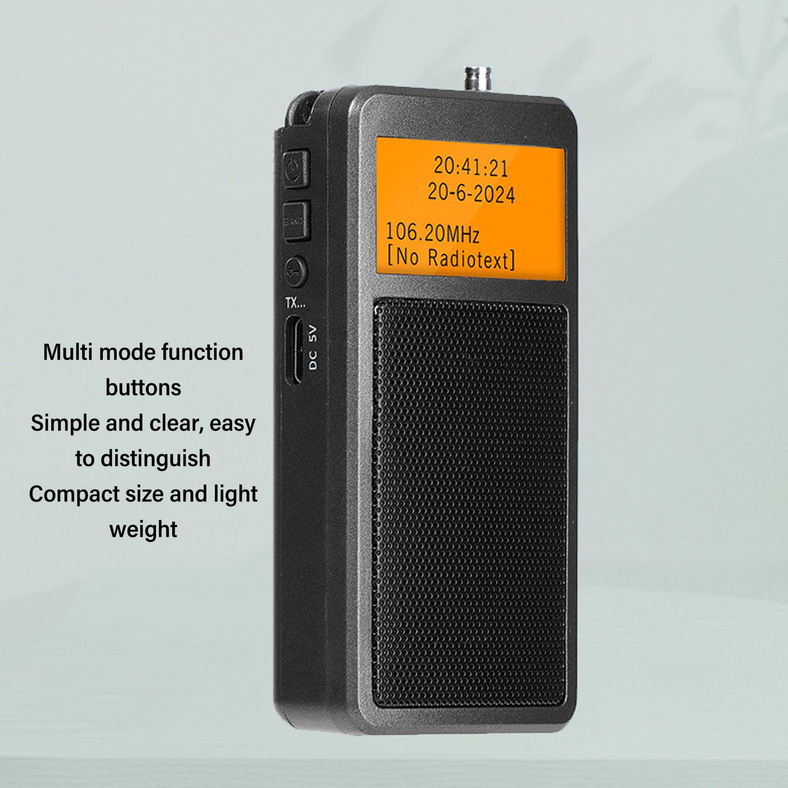 Portable FM Radio - Handheld Pocket AM/FM Radio with Digital Display, Earphone Jack & Built-in Speaker - Perfect for Walking, Jogging, Gym, Camping, Travel & Emergency Use