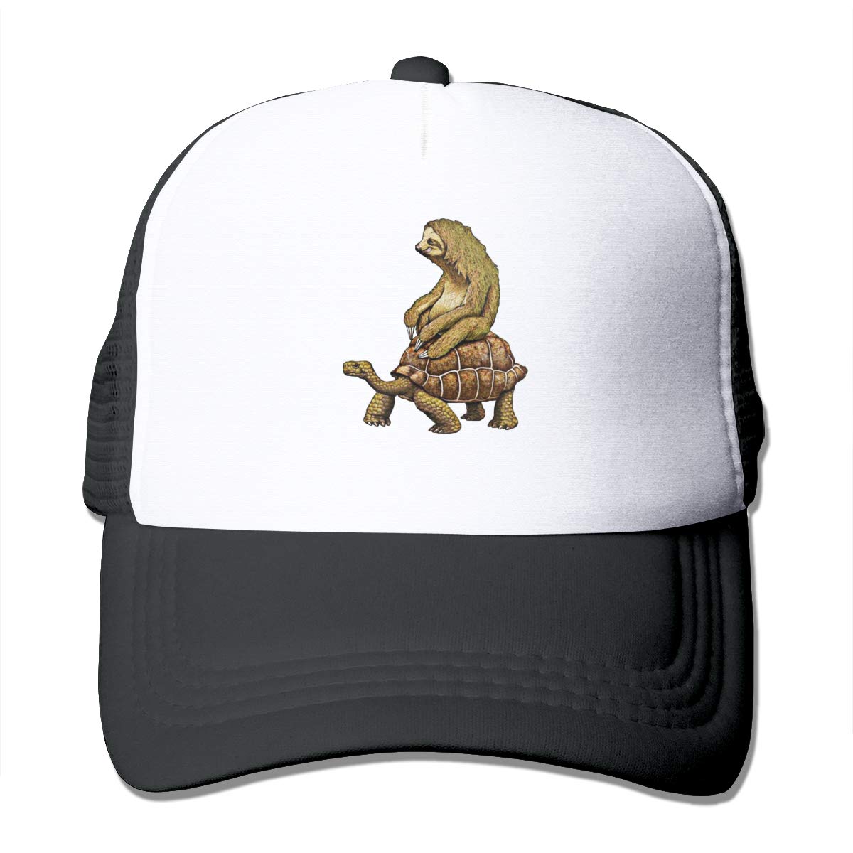 Unisex Adjustable Mesh Baseball Cap - Sloth & Turtle Trucker Hat for Men & Women | Breathable Dad Hat for Outdoor, Hiking, and Casual Wear