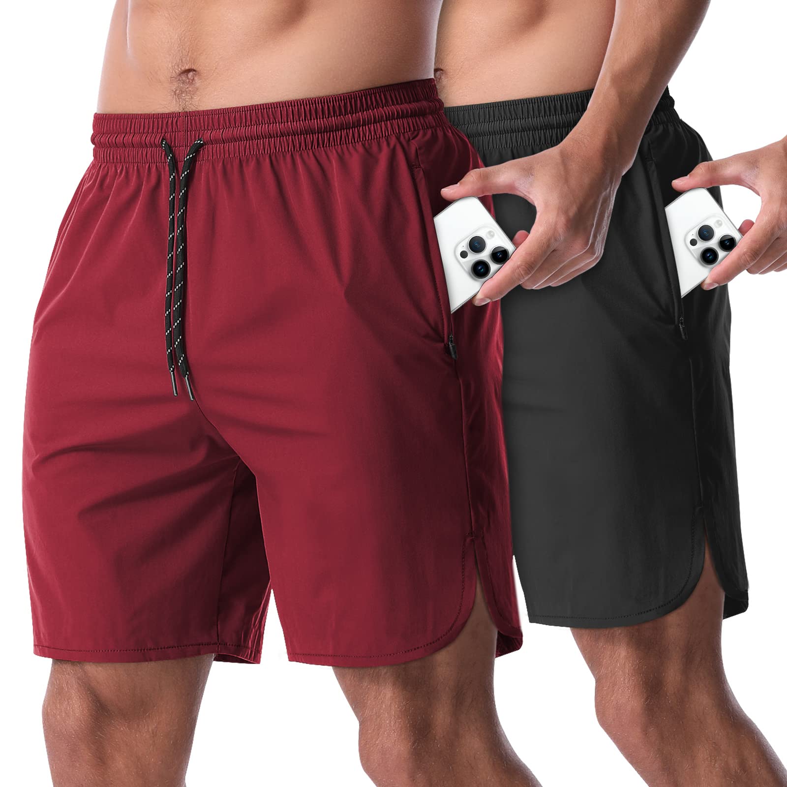 **CANGHPGIN 2 Pack Men's 7'' Running Shorts - Quick Dry Athletic Gym Shorts with Pockets for Workout, Jogging & Training | Lightweight & Breathable for Sports & Outdoor Activities**