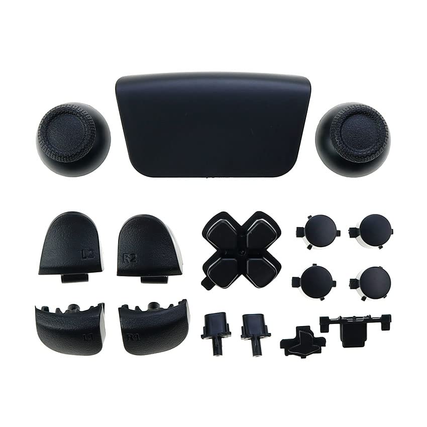 Original PS5 Controller Replacement Buttons - Full Set Joysticks, D-Pad, R1 L1 R2 L2, ABXY & Trigger Buttons for Sony PlayStation 5 V2 BDM-020 (Black) - Perfect for DIY Repairs & Gaming Accessories Upgrades
