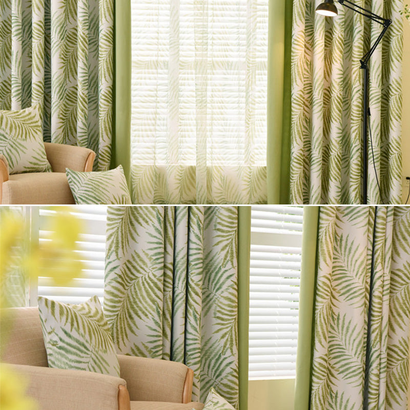Valerie Color Blocking Rustic Botanical Blackout Custom Curtains - Thermal Insulated Window Drapes for Living Room, Bedroom & Nursery