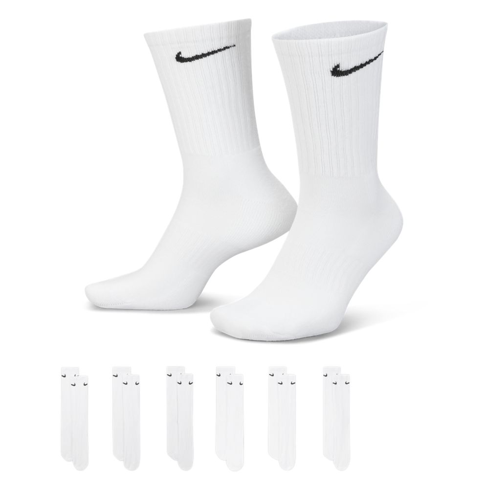 Nike Men's Everyday Cushioned Crew Socks 6-Pack - Comfortable Athletic Socks for Running, Gym & Daily Wear