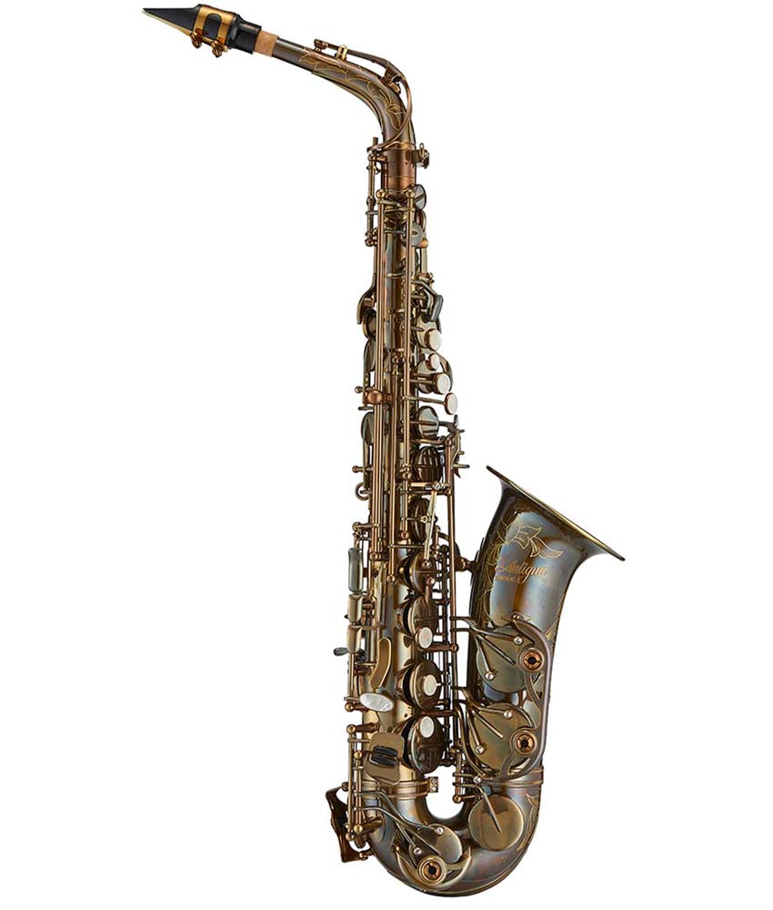 Antigua Winds AS6200 Pro One Eb Alto Saxophone - Professional Brass Instrument for Jazz, Band & Solo Performance - Classic Antique Finish for Vintage Appeal