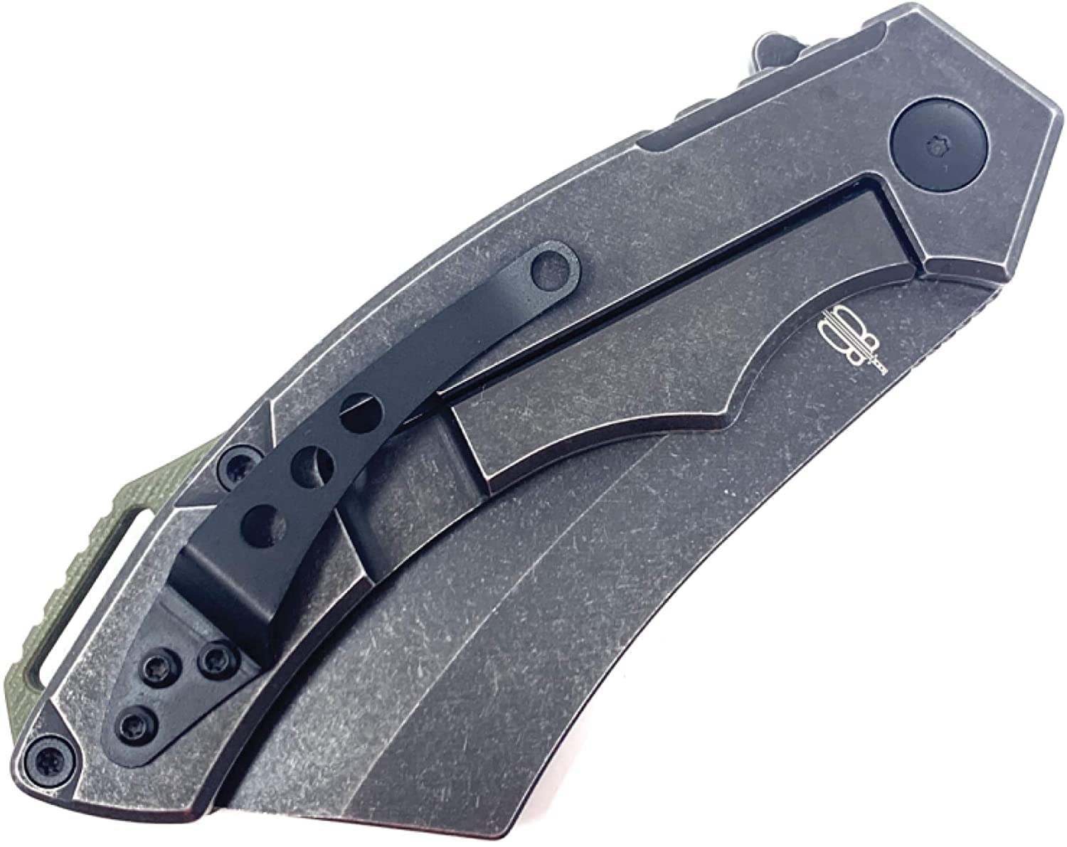 BucknBear EDC Cleaver Pocket Knife - 3.6 Inch Sharp Blade with Carbon Fiber Handle - Perfect for Camping, Hiking & Everyday Carry (EDC)