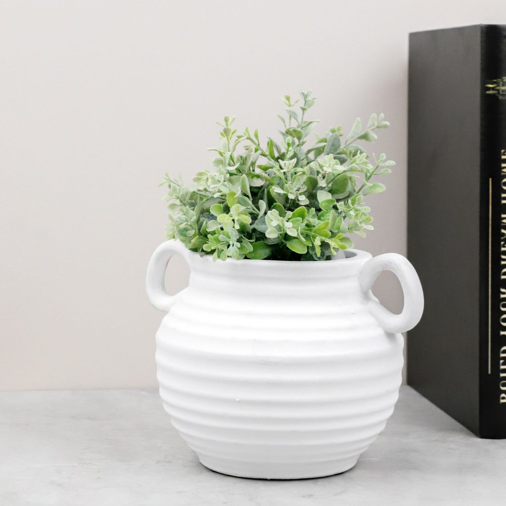 6 Pack White Ceramic Vases for Home Decor - Minimalist Flower Vases for Living Room, Wedding Centerpieces, and Office Desk Decorations
