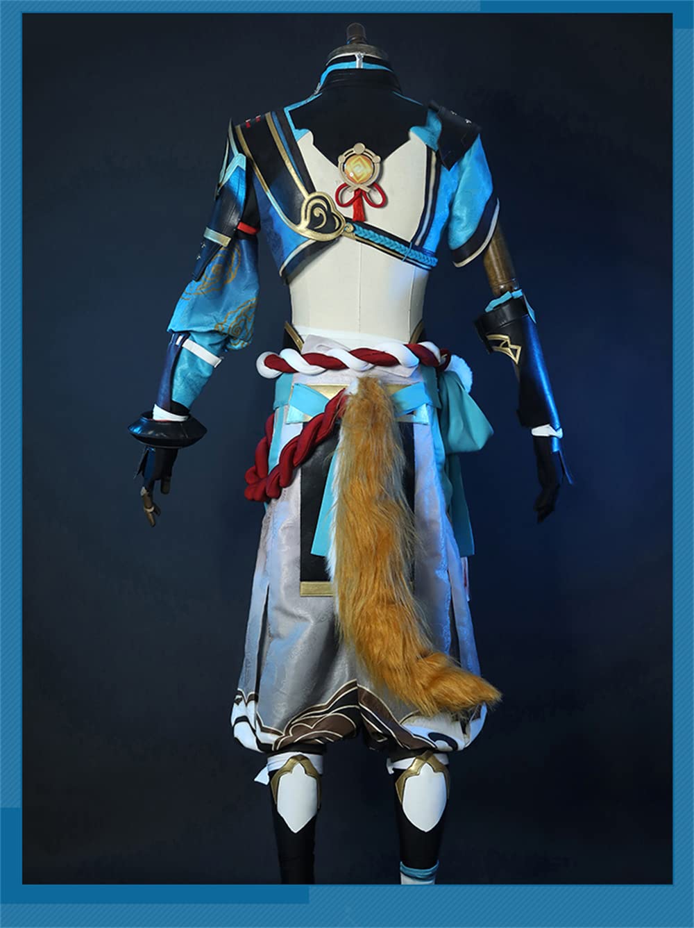 MTTM Genshin Impact Gorou Cosplay Costume Outfit with Wig - Anime Character Halloween, Carnival, Christmas Costume for Comic Con & Cosplay Events - Perfect for Cosplay Shows, Themed Parties & Anime Conventions