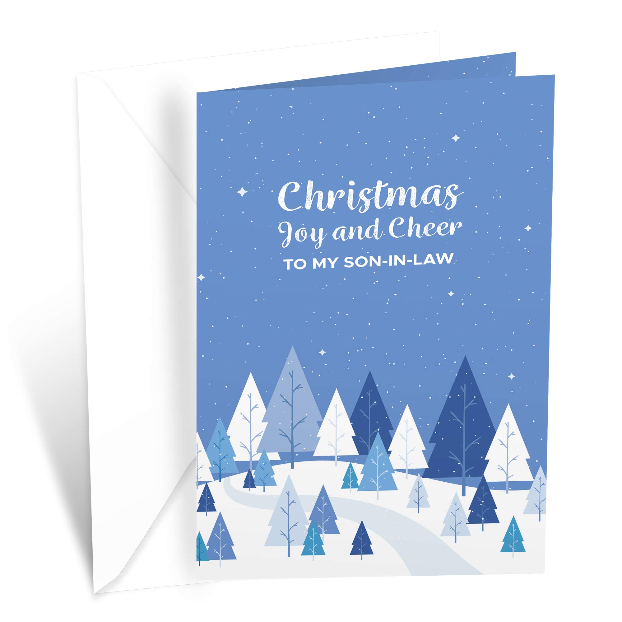 Premium Christmas Card for Son-in-Law - 5x7.75 Inch Eco-Friendly Greeting Card with Thick Cardstock & Envelope - Made in USA - Perfect for Holiday Gifts, Family Celebrations & Festive Mail Exchanges