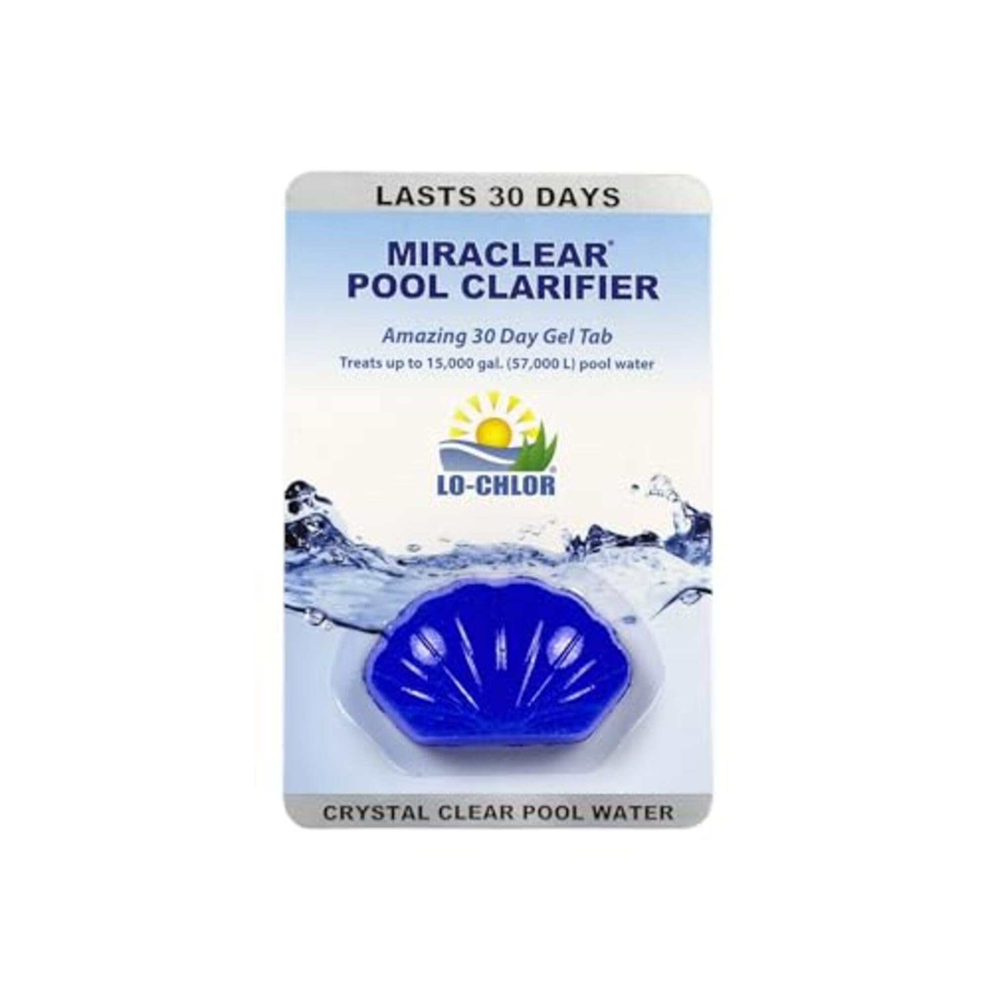 Miraclear Pool Clarifier for Swimming Pools - Super Concentrated Gel Tab Keeps Water Crystal Clear for 30 Days | Works with Inground & Above Ground Pools | Easy Maintenance for Sparkling Clean Water (1.4 Oz) | Perfect for Backyard Pool Parties & Summer Relaxation