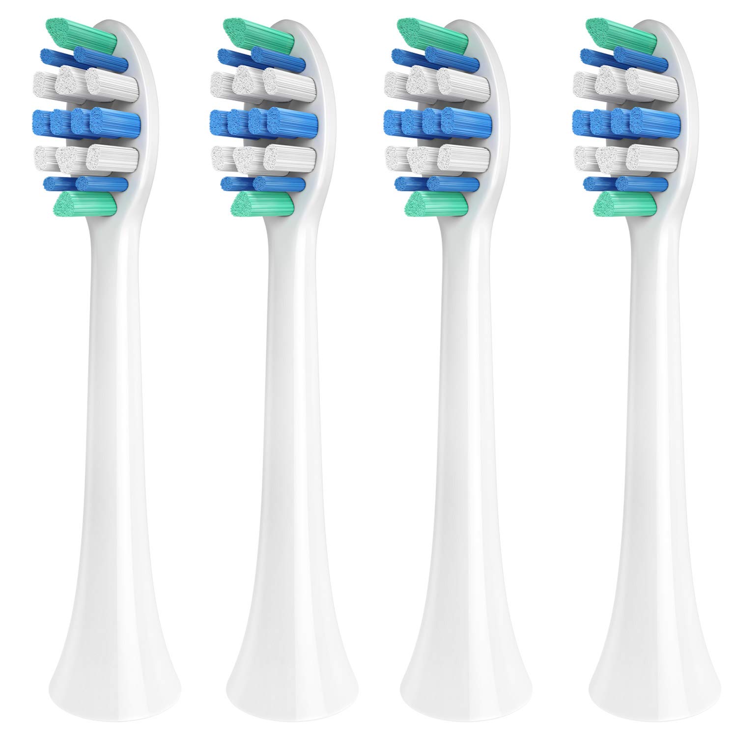 Replacement Toothbrush Heads for Phillips Sonicare Snap-On Electric Toothbrushes - Soft Bristles, 4 Pack - Perfect for Travel & Daily Oral Care