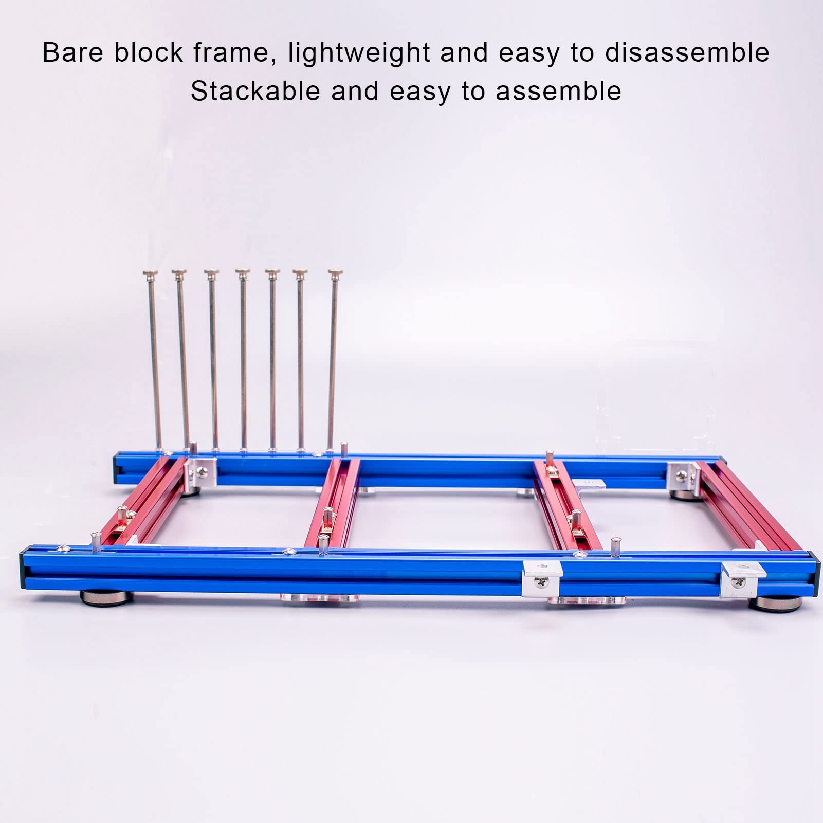 Mrisata ATX Open Frame Computer Case Bracket - Aluminum ATX Test Bench & Mining Rig Frame, DIY Barebone PC Case for GPU Mining, Gaming & PC Builds - Perfect for PC Testing, Overclocking & Custom Builds (Blue)