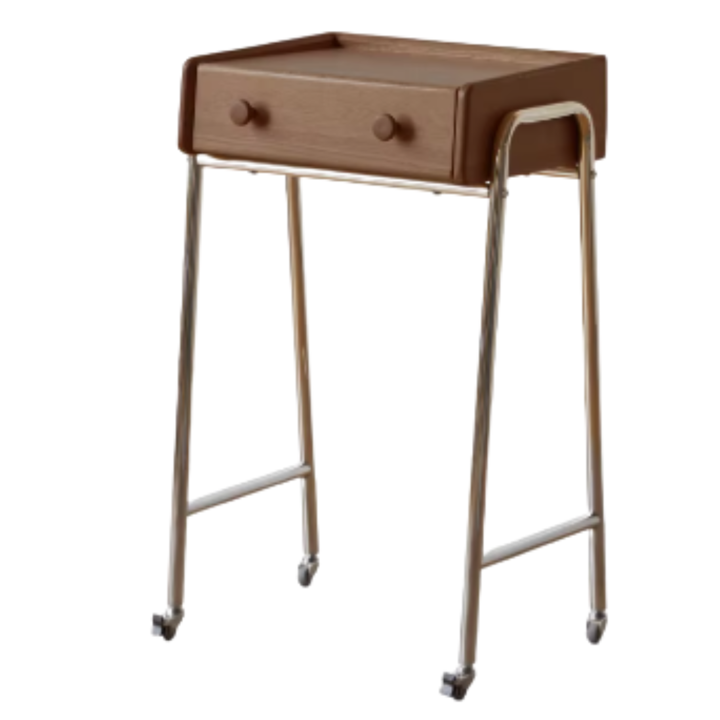 19.2x14.1x30.3 inch/ 49x36x77 cm/ Walnut color / sweeping frame