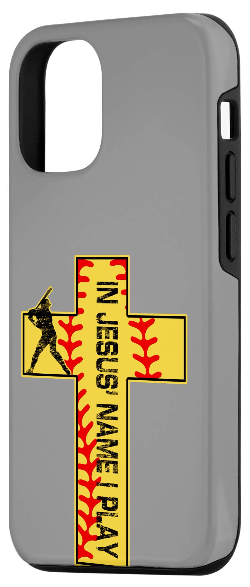 iPhone 12/12 Pro Christian Bible Verse Case - Philippians 4:13 Jesus Faith Softball Cross Design - Perfect for Church, Bible Study & Daily Inspiration