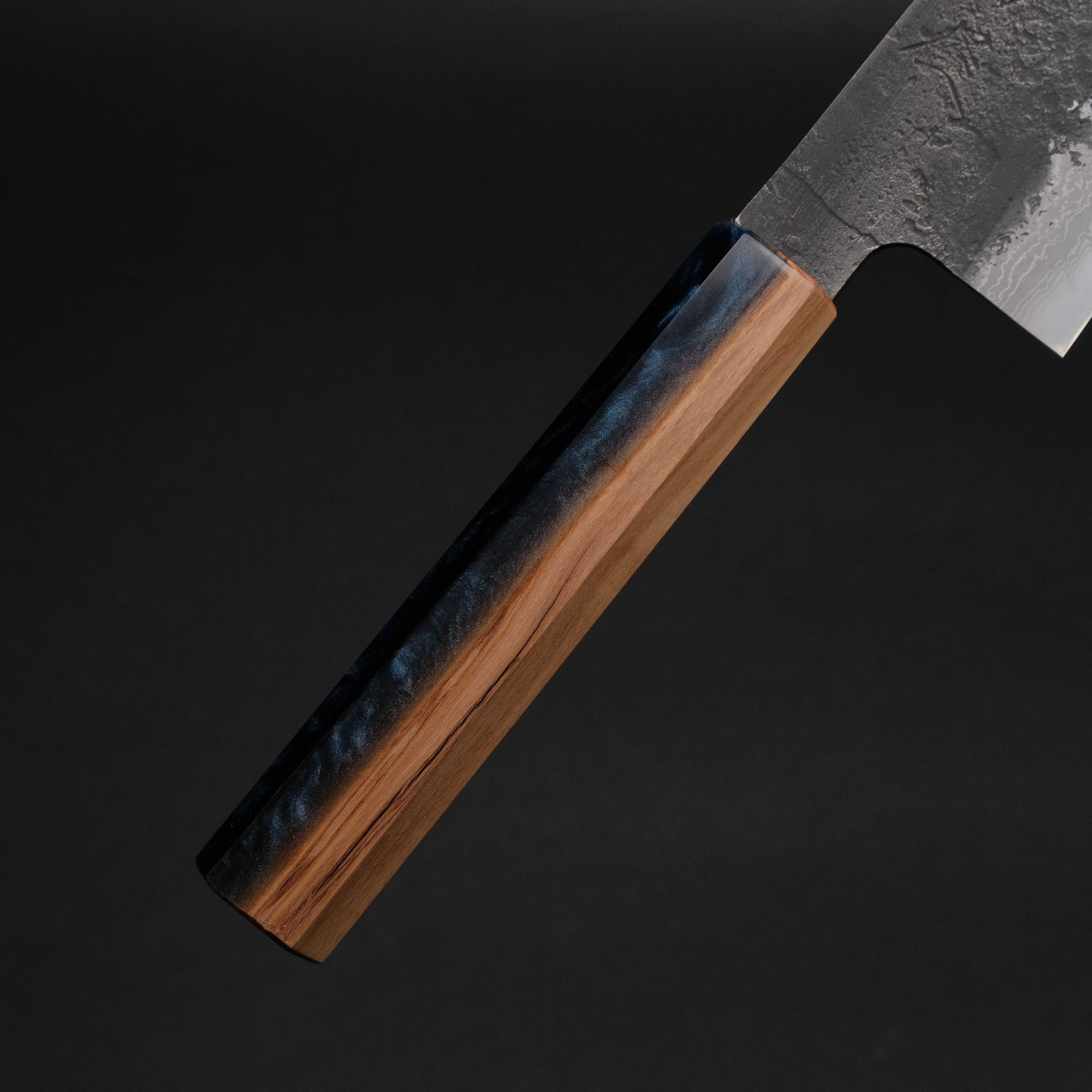 Premium Ajikataya White #2 Nashiji Damascus Gyuto 210mm Chef Knife - Olive Wood & Resin Handle (#46) - Perfect for Sushi, Meat Slicing & Professional Kitchen Use