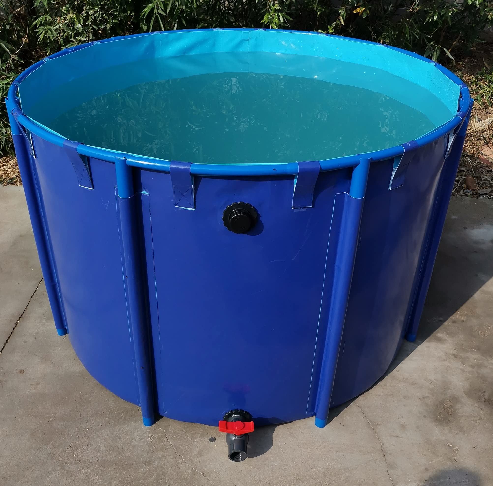 WANLIAN Above Ground Pool - 4.9ft x 3ft (1700L) Circular Thickened Canvas Fish Pond with Metal Frame | Collapsible Outdoor Koi Pond, Water Storage Tank for Garden, Backyard, Agricultural Irrigation & Fish Farming