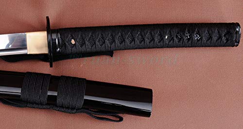 1060 High Carbon Steel Full Tang Katana - Authentic Japanese Samurai Sword with Musashi Tsuba - Perfect for Martial Arts Training, Cosplay, and Collectors