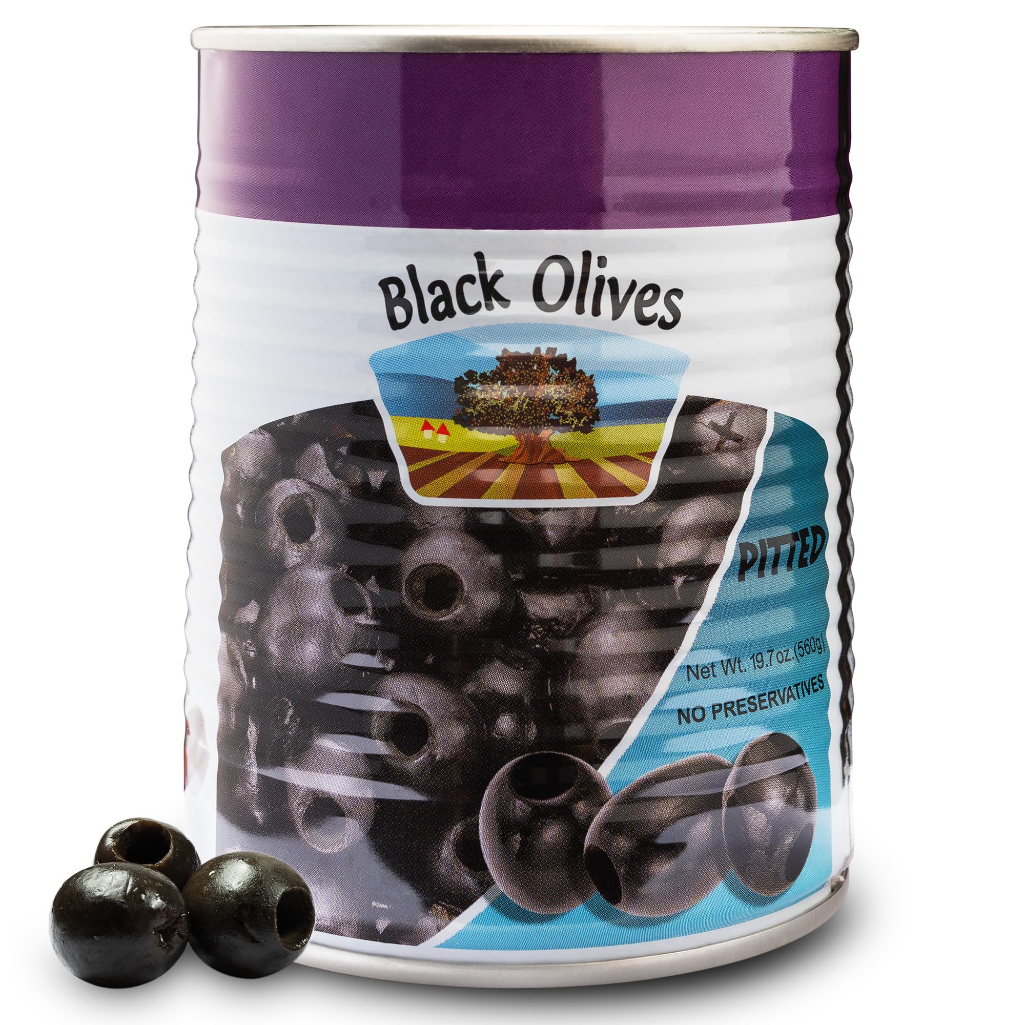 Premium Pitted Black Olives - 19 oz Can | All-Natural, No Preservatives | Perfect for Salads, Pizzas, Appetizers & Mediterranean Cuisine | Great for Meal Prep, Charcuterie Boards & Healthy Snacking
