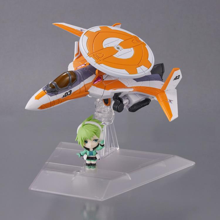 Bandai Tiny Session Macross Frontier VF-31E Siegfried & Reina Prowler Action Figure Set - Chuck Mustang Version | Anime Collectible Model Kit for Display & Play | Perfect for Fans and Model Enthusiasts