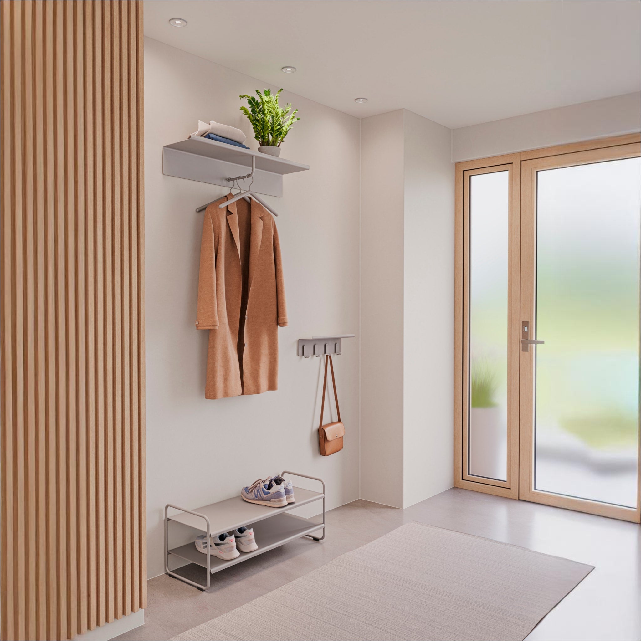 ZONE DENMARK Shoe Rack 80cm, Soft Grey - Space Saving Entryway Organizer for Shoes, Boots & Sandals | Perfect for Hallway, Closet & Apartment Storage