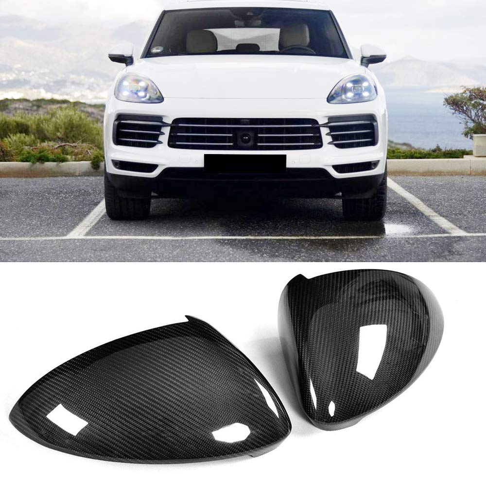 MCARCAR Carbon Fiber Mirror Cover for Porsche Cayenne 2018-2019 - Replacement Side Rearview Mirror Caps | Exterior Car Accessories for Enhanced Style & Protection | Perfect for Daily Driving & Car Shows