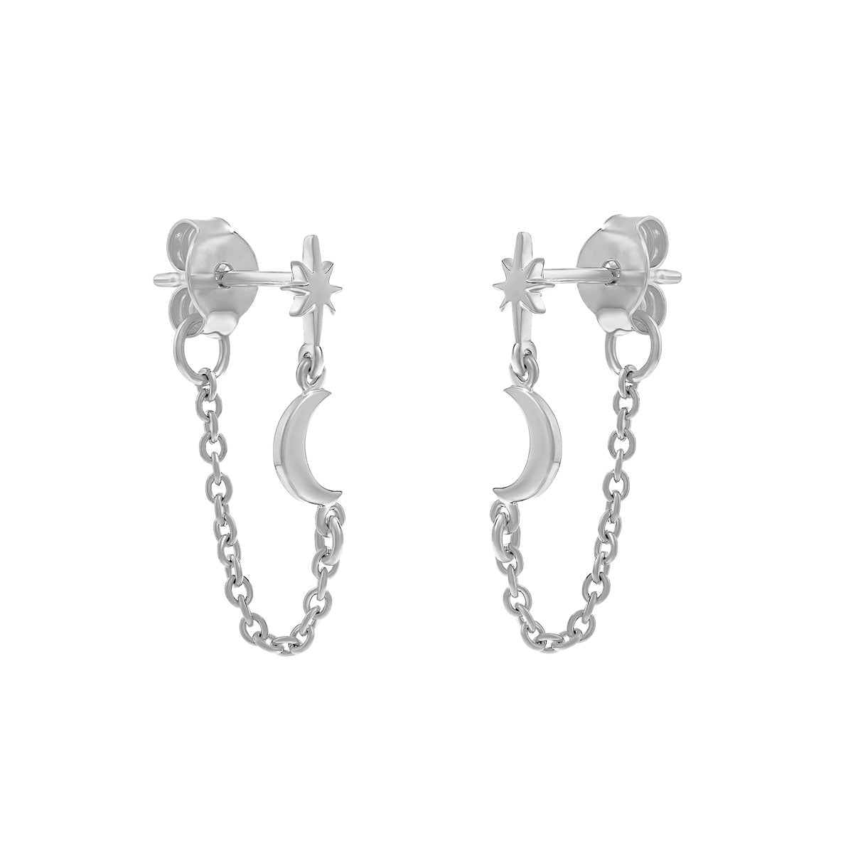 Fallen Sky Chained Stud Earrings - Punk Gothic Jewelry for Women - Perfect for Parties, Concerts & Alternative Fashion