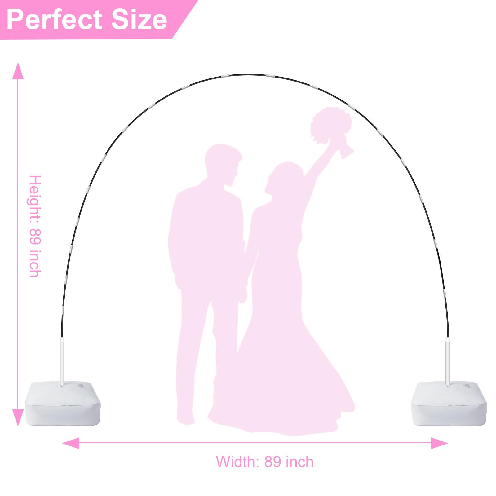 7.4ft Balloon Arch Kit with Stand Frame & Base - Perfect for Wedding, Baby Shower, Birthday Party Decorations | Indoor & Outdoor Party Decor, Event Backdrop, Photo Booth Props