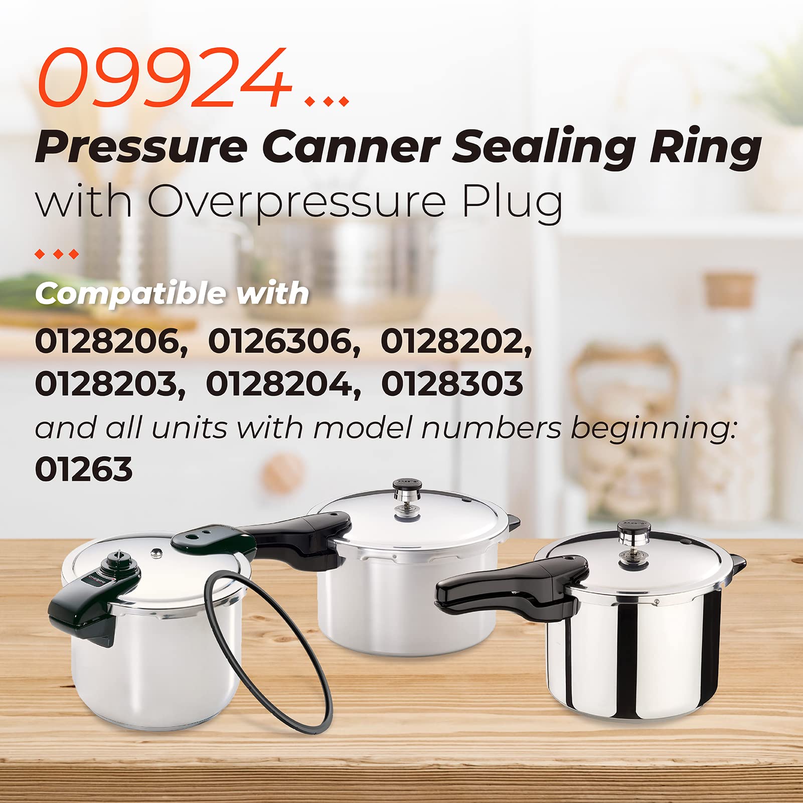 Presto Pressure Canner Sealing Ring & Overpressure Plug Replacement - Compatible with 0128206, 0128202, 0128203, 0128204, 0128303, 0126306 Models - Fits 6 & 8 Quart Pressure Cookers - 2 Pack - Perfect for Home Canning and Food Preservation