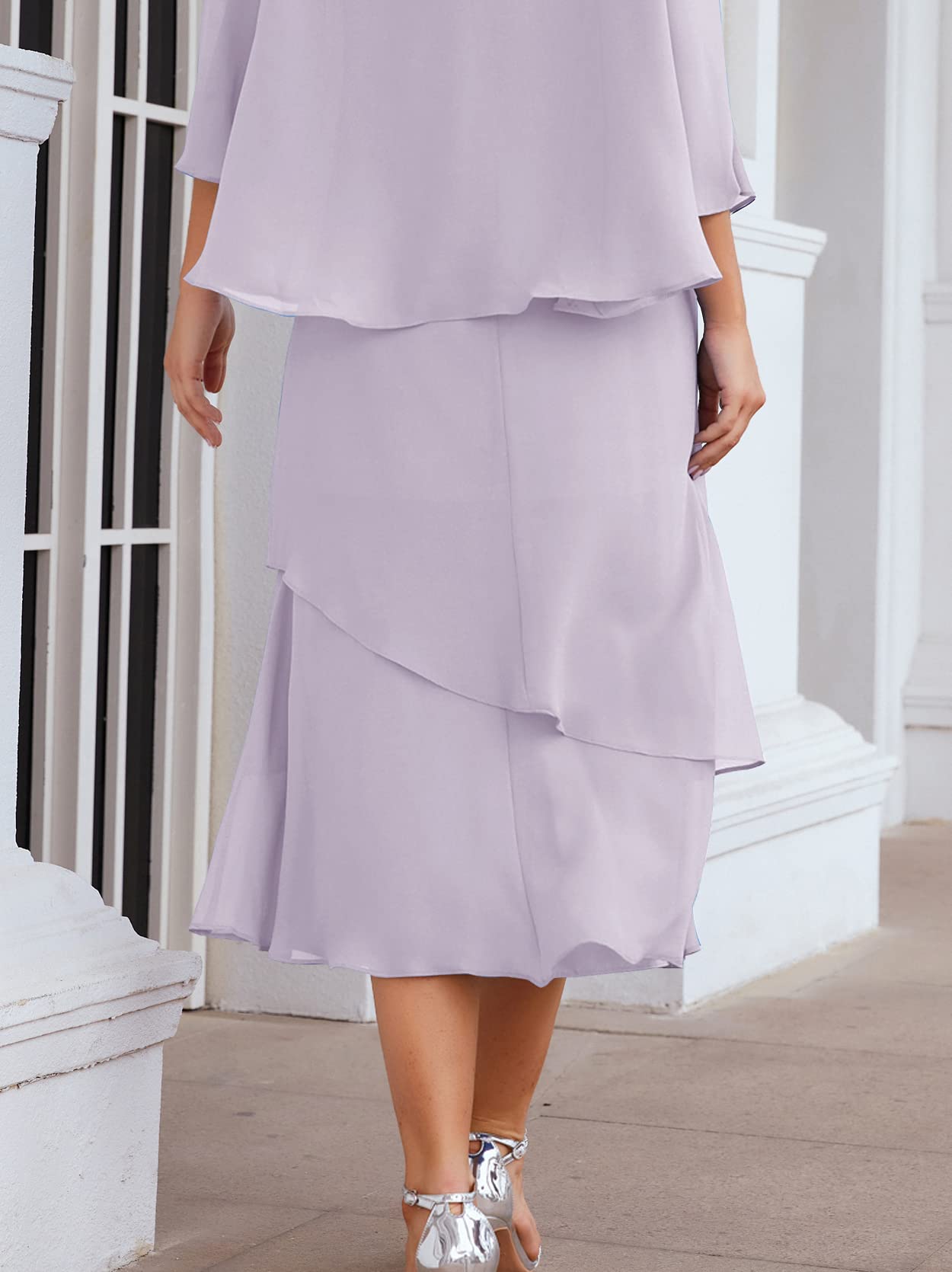 Elegant Plus Size Chiffon Mother of The Bride Dress for Women - Formal Prom Gown in Lilac, Size 16 - Perfect for Weddings, Evening Parties & Special Occasions