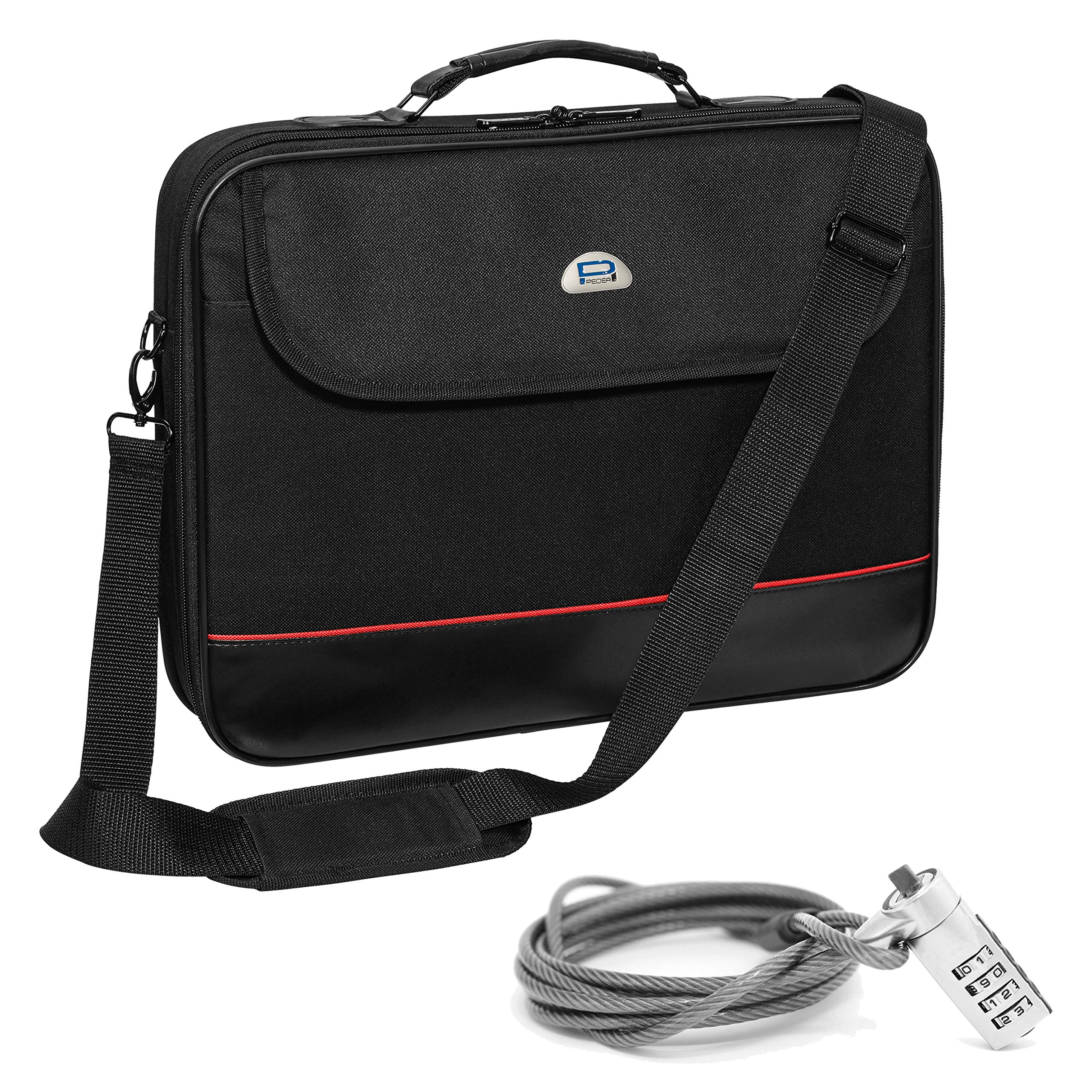 PEDEA Trendline Laptop Bag for 18.4 Inch Notebooks (46.7cm) - Black Shoulder Bag with Adjustable Strap & Security Lock - Perfect for Business Travel, Work Commute & College Students