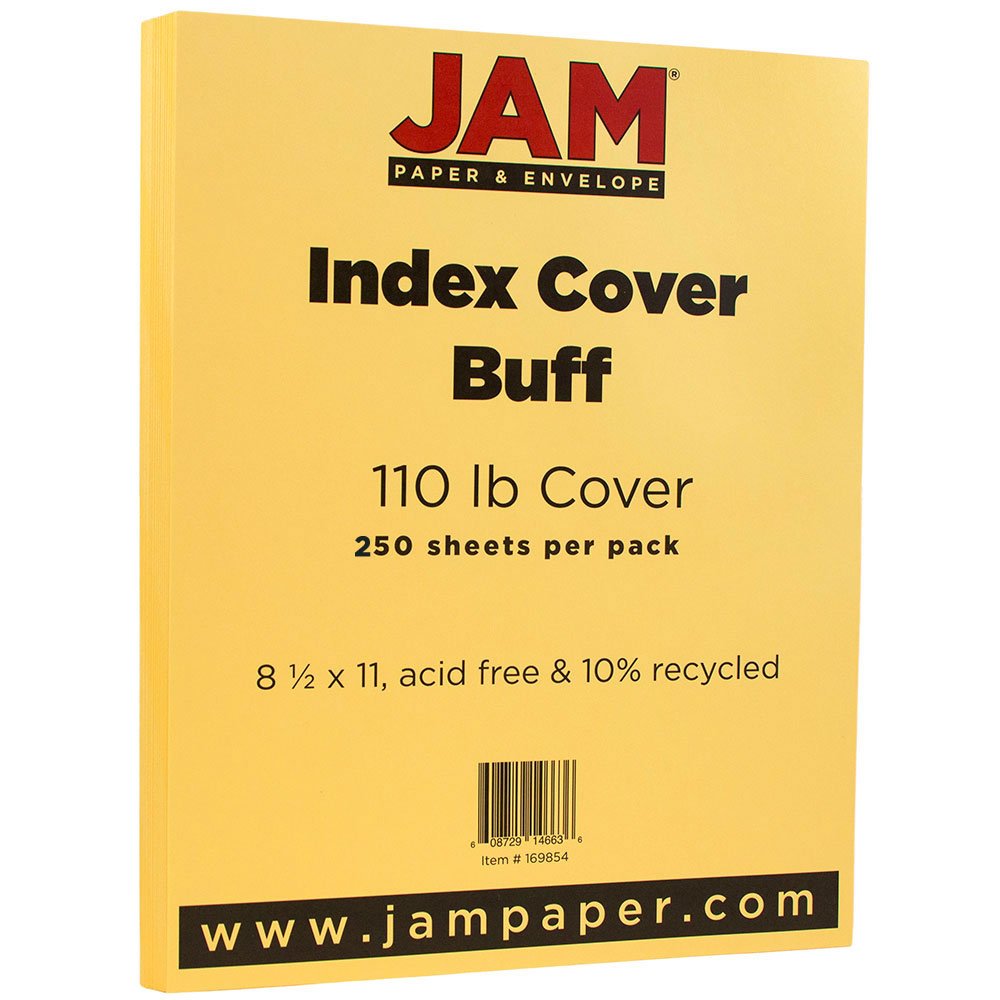 JAM PAPER Vellum Bristol 110lb Cardstock - 8.5 x 11 Coverstock Paper - 241 GSM Heavyweight - Buff Natural Color - 250 Sheets per Ream - Perfect for Scrapbooking, Invitations & Professional Printing