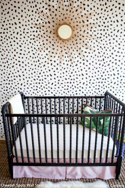 Cheetah Spots Wall Stencil - Reusable DIY Painting Template for Home Decor, Kids Room & Nursery - Create Wild Animal Prints on Walls, Furniture & Crafts