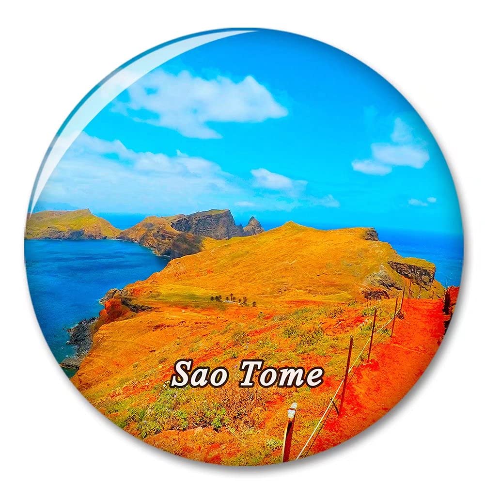 Sao Tome & Principe Fridge Magnet - Premium Travel Souvenir, Decorative Refrigerator Sticker, Strong Magnetic Gift for Tourists and Collectors - Perfect for Home, Office, or Travel Memorabilia Display