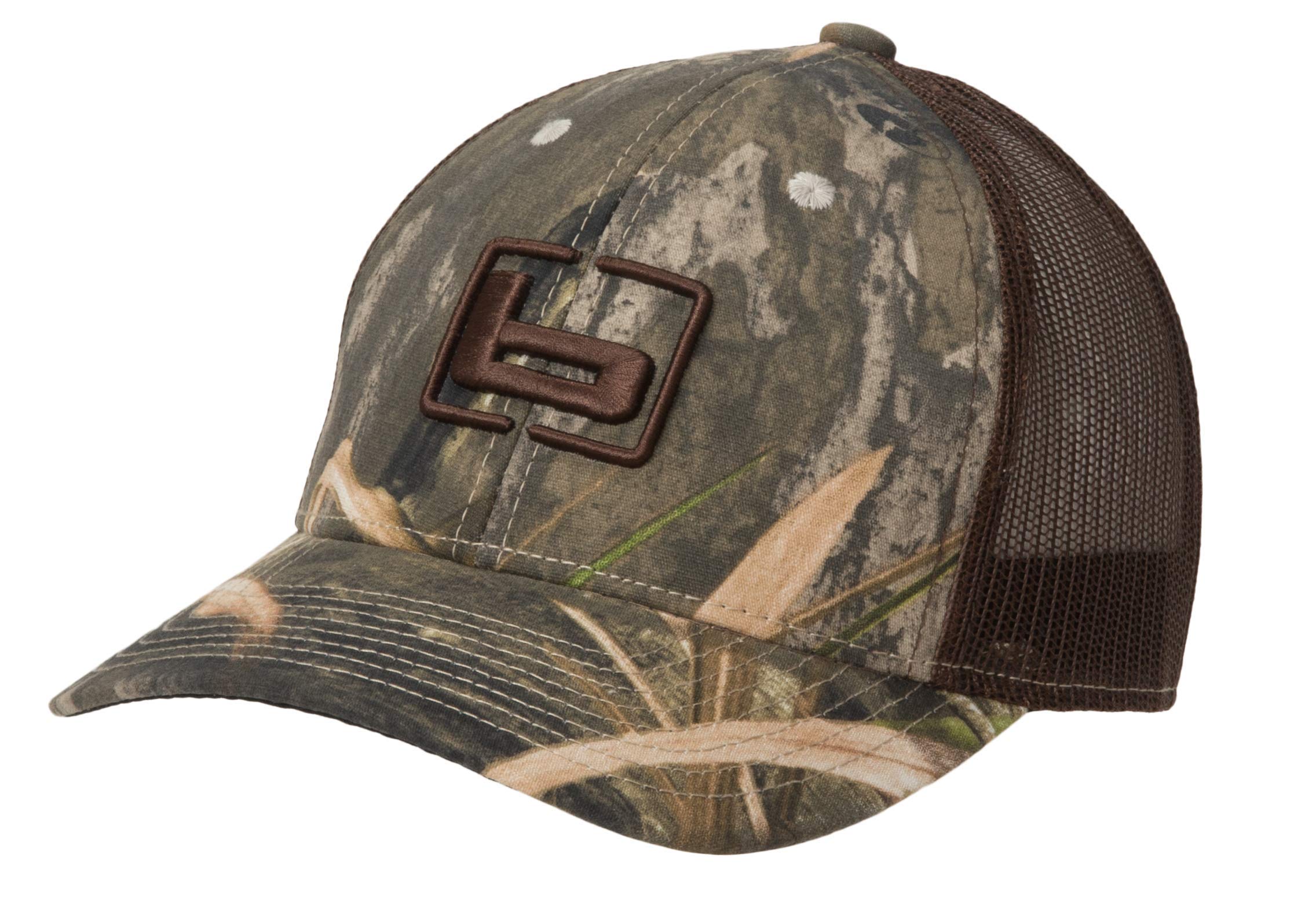 Banded Gear Camo Trucker Hunting Cap - Mesh Back Hat for Outdoor Adventures - Mossy Oak Shadow Grass Habitat Camo - Perfect for Hunting, Fishing & Camping