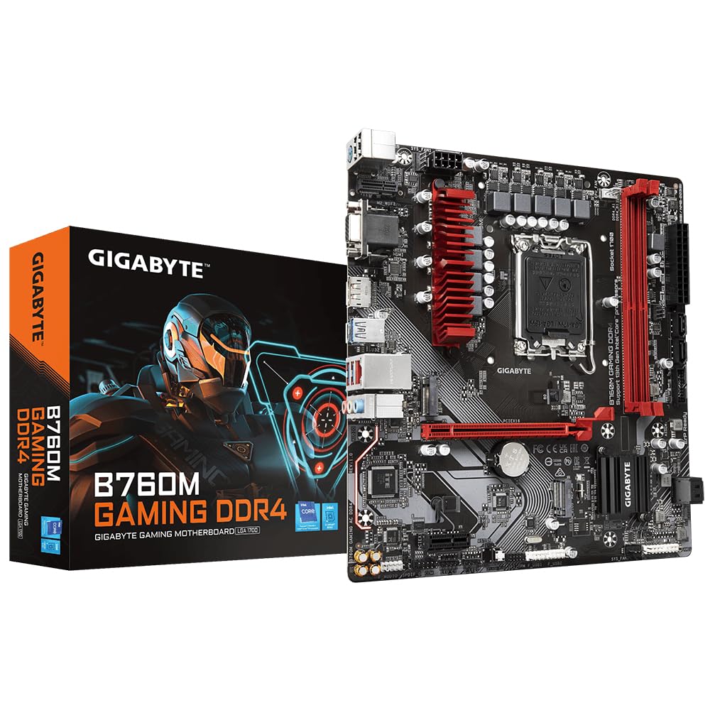 GIGABYTE B760M Gaming Motherboard for Intel LGA 1700 Socket with DDR4 Support - Perfect for Gaming PCs and High-Performance Workstations