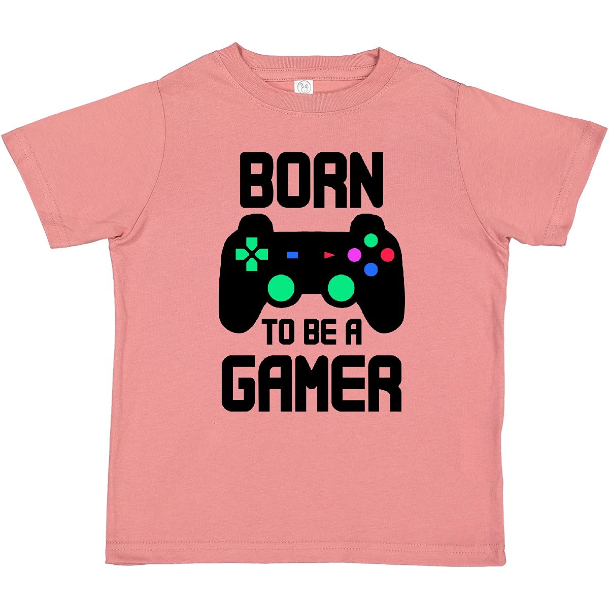Inktastic 'Born to Be a Gamer' Toddler T-Shirt with Controller Design - Cute Gaming Outfit for Baby Boys & Girls - Perfect for Playdates, Birthday Gifts & Family Gaming Events