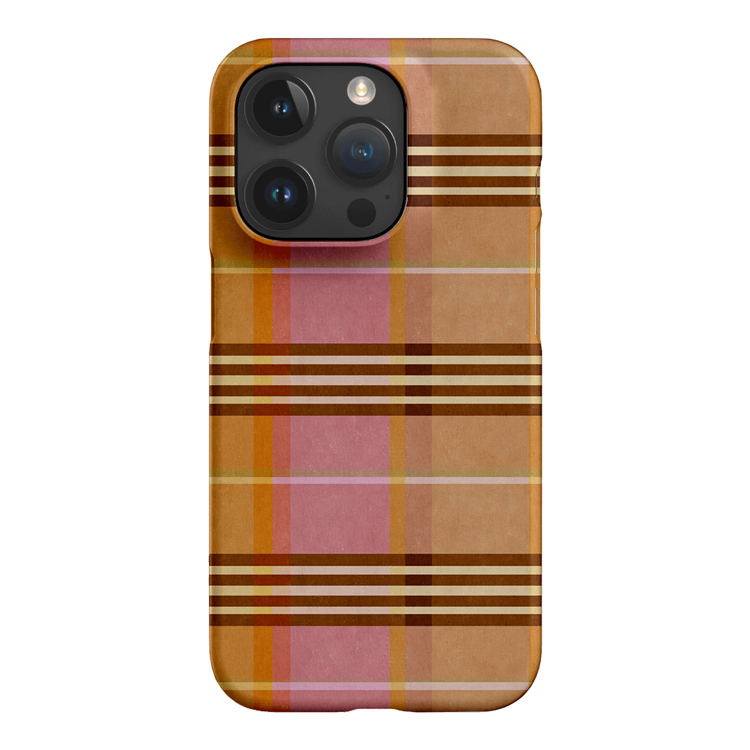 Peachy Plaid Phone Case for iPhone 15/14/13/12/11 Pro Max - Cute Tartan Pattern Protective Cover with Shockproof Design - Perfect for Everyday Use, Travel & Fashion Accessories