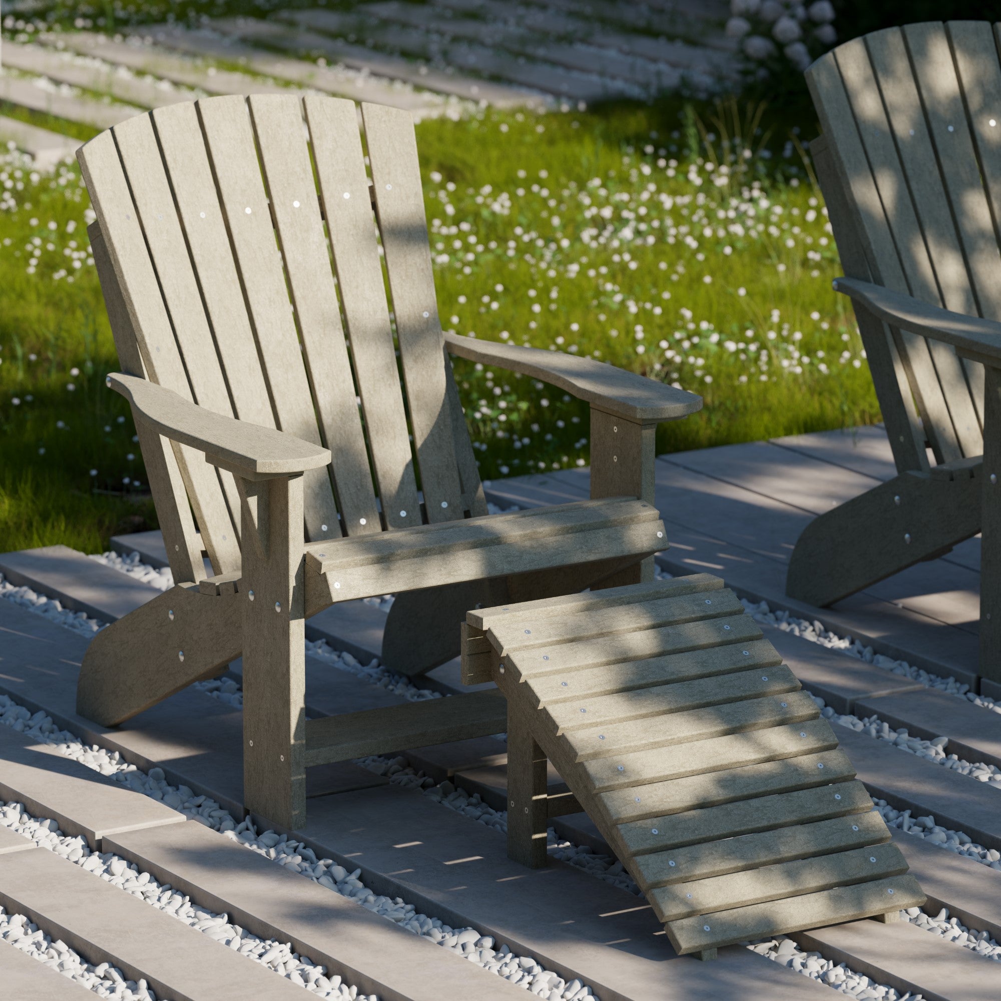 Premium Heritage Adirondack Chair - Solid Wood Outdoor Patio Furniture for Garden, Deck, Poolside & Backyard Relaxation