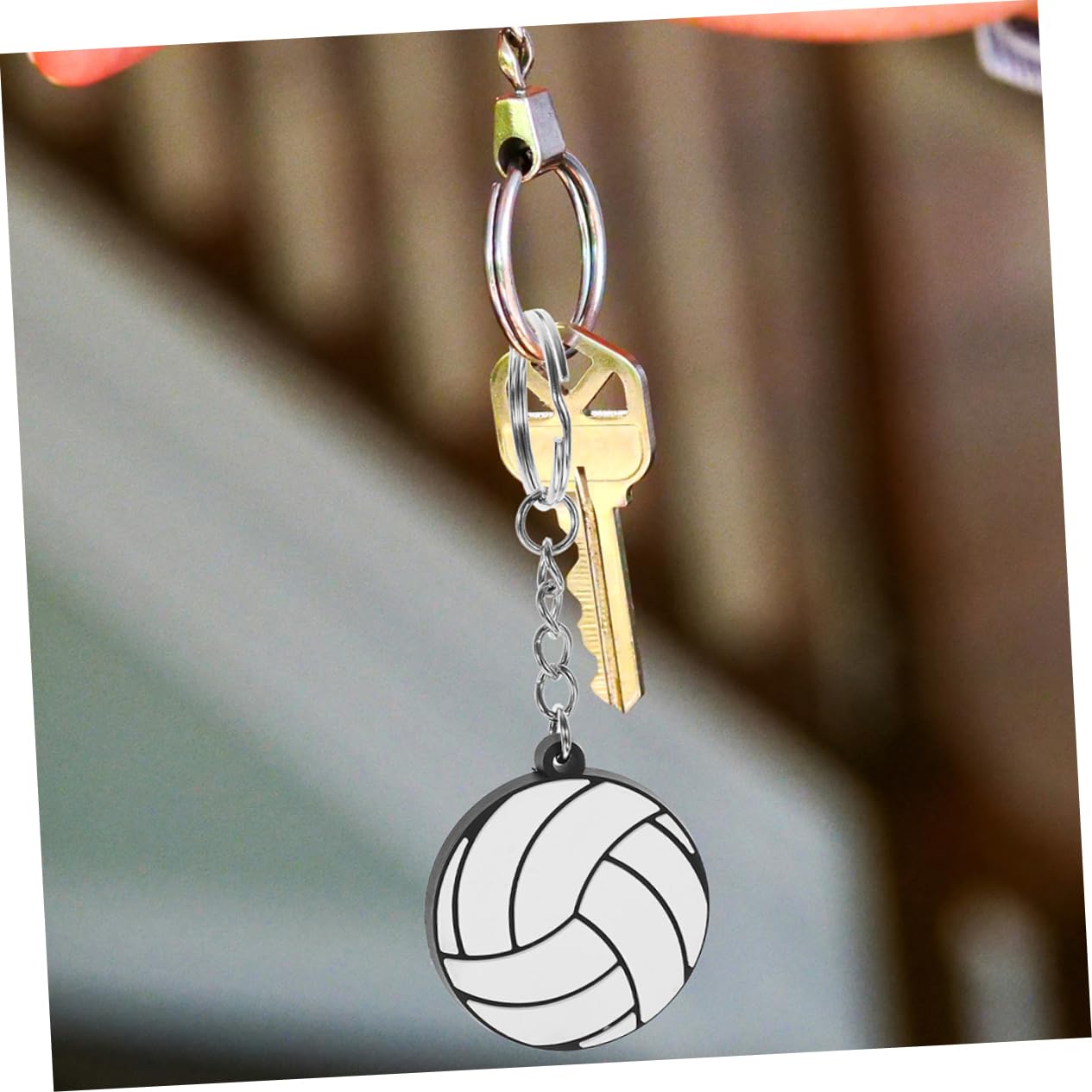 KITANDOVE 10pcs Volleyball Keychains - Durable Metal & PVC Mini Keyrings for Backpacks, Bags, Phones - Sports Team Gifts, Volleyball Fan Accessories, School Locker Decor