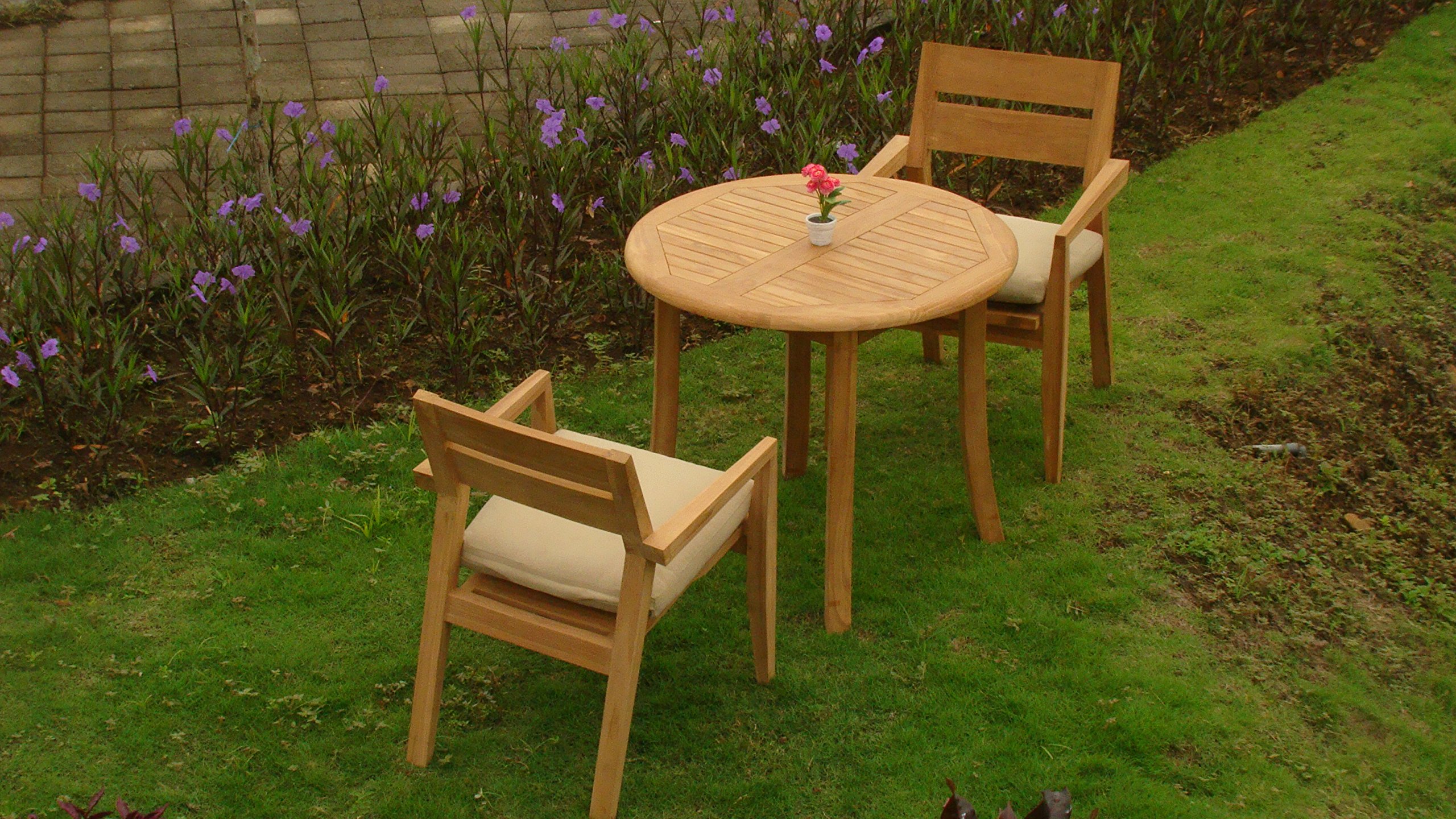 Premium 3-Piece Outdoor Teak Patio Dining Set - 36