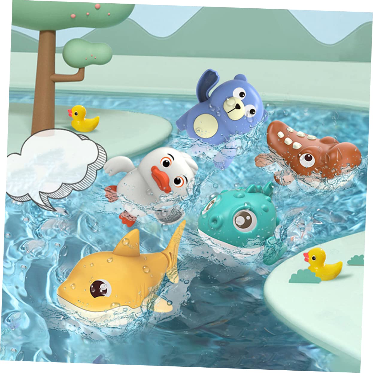 UPKOCH 12 Pcs Floating Animal Bath Toys for Kids - Fun PVC Pool & Bathtub Water Toys for Toddlers, Perfect for Swimming Pools, Bath Time, and Outdoor Water Play