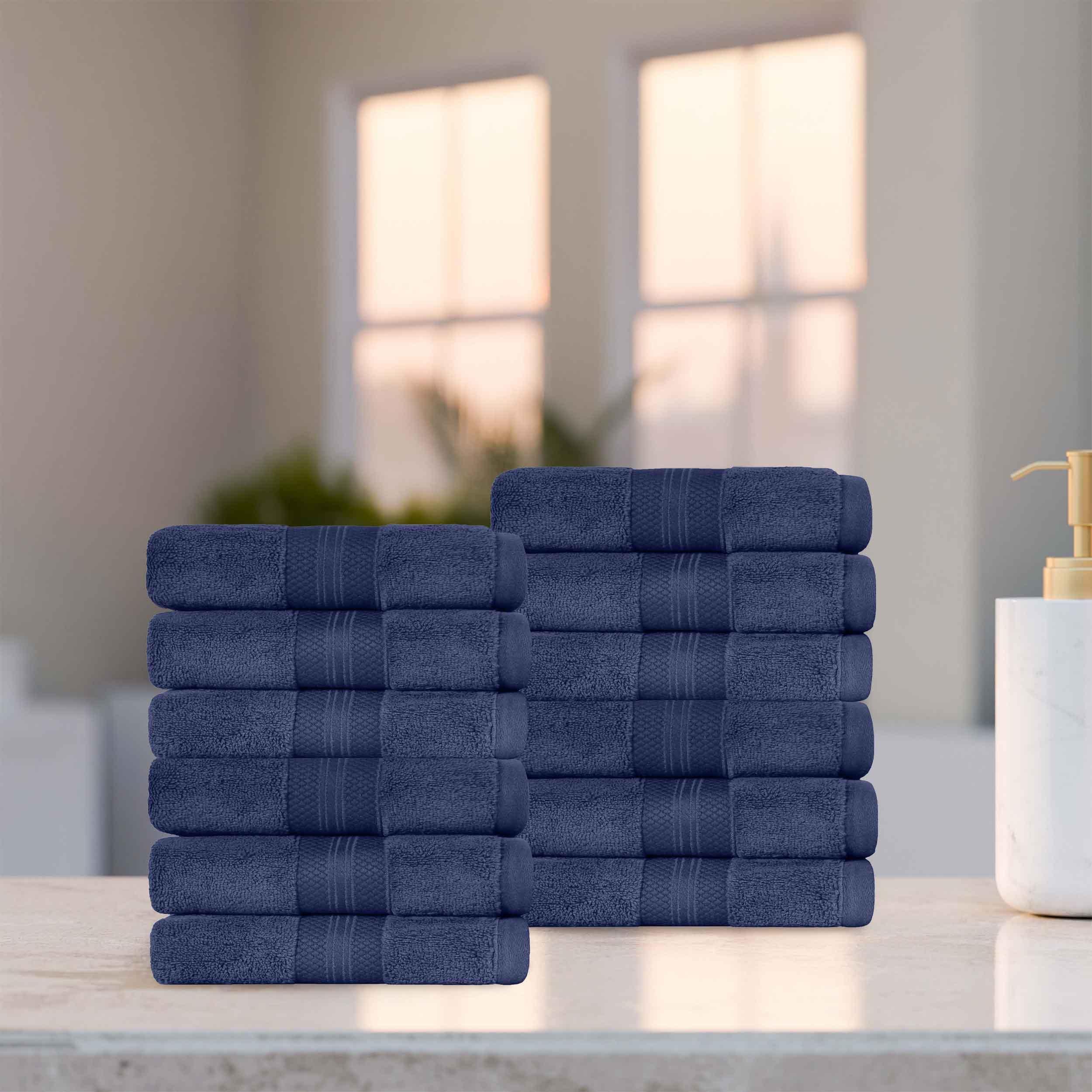 Premium 12-Piece Turkish Cotton Face Towel Set - Ultra Plush, Highly Absorbent & Soft for Spa, Makeup Removal & Skincare Routine