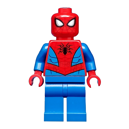 LEGO Marvel Spider-Man Minifigure with Dark Red Web Pattern & Blue Legs (sh546) - Perfect for Superhero Play, Collectibles & Display Scenes