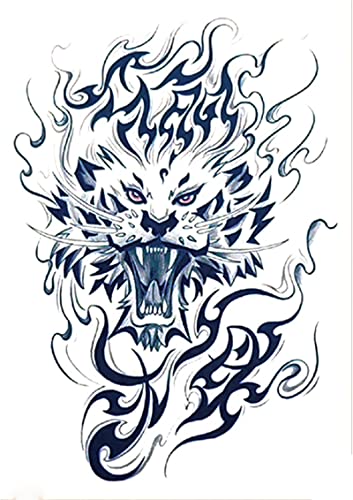 7 Sheets Temporary Tattoo Stickers - Animal Dragon Fake Tattoos 14.8X21Cm for Men & Women | Waterproof Black Body Art for Arms, Hands, Chest & Shoulder | Perfect for Halloween, Cosplay & Costume Parties
