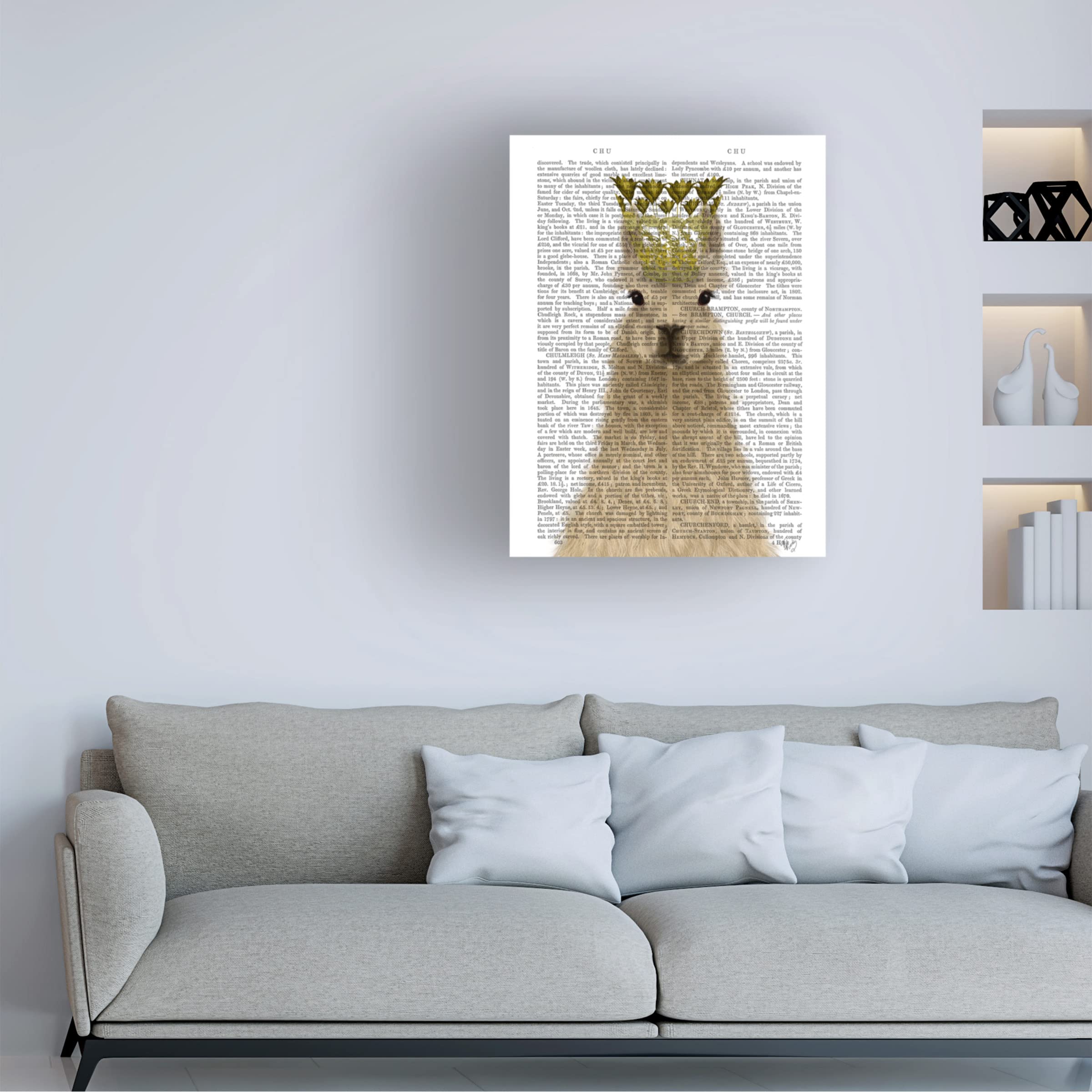 Trademark Fine Art 'Llama Queen Book Print' Canvas Wall Art by Fab Funky - Perfect for Nursery, Kids Room & Bohemian Home Decor