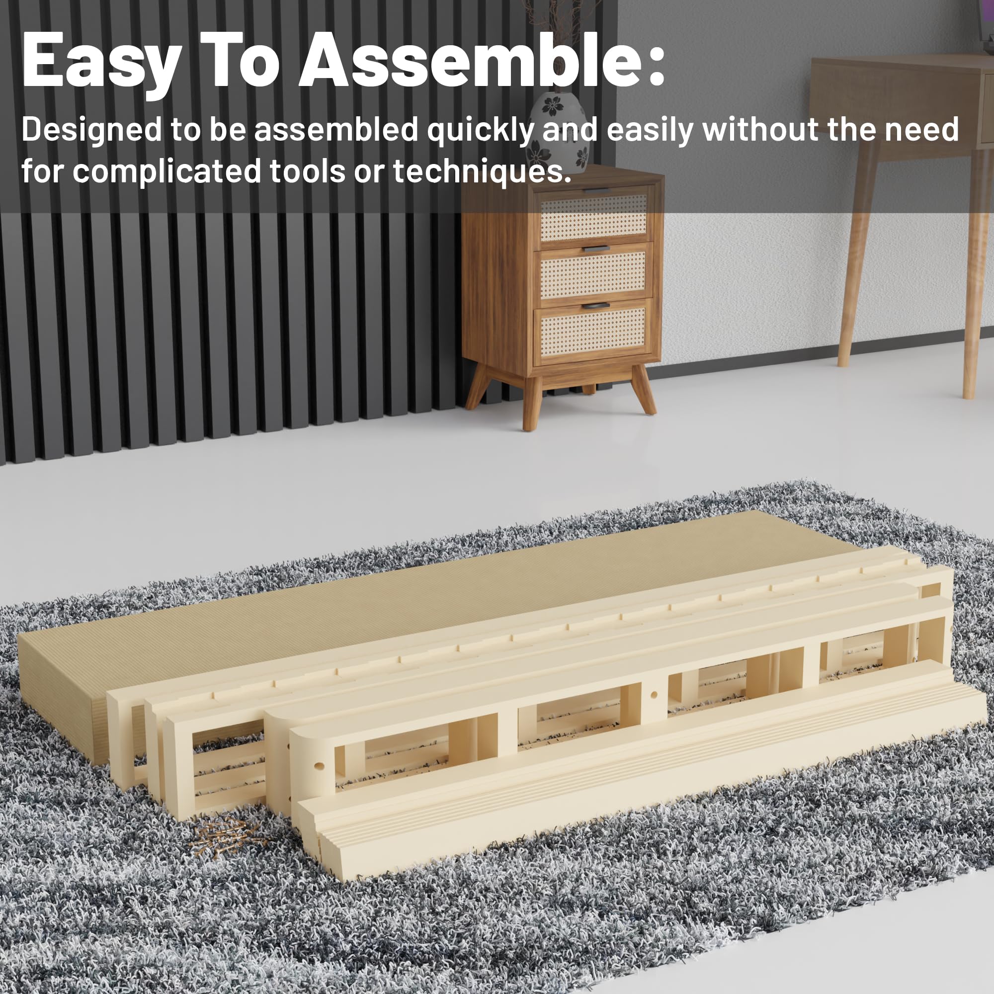 Greaton 8-Inch Sturdy Box Spring for Full Mattress Support - Durable Natural Wood Foundation, Easy to Assemble (White) | Perfect for Bedroom Upgrade, Guest Room & Dormitory Use