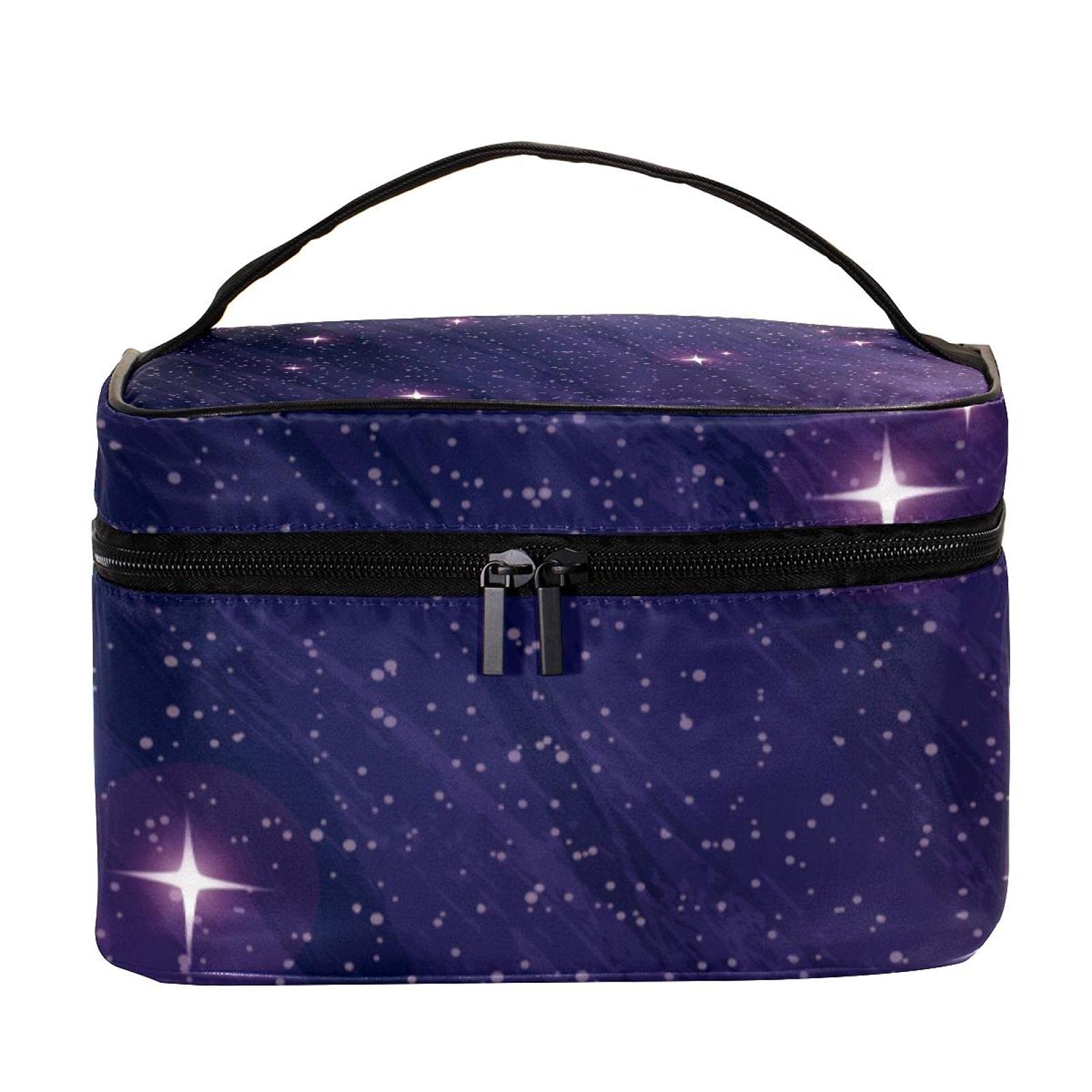 Galaxy Space Themed Travel Cosmetic Bag - Waterproof Portable Makeup Organizer (8.9x5.9x5.4 inches) - Perfect for Travel, Gym & Daily Beauty Storage