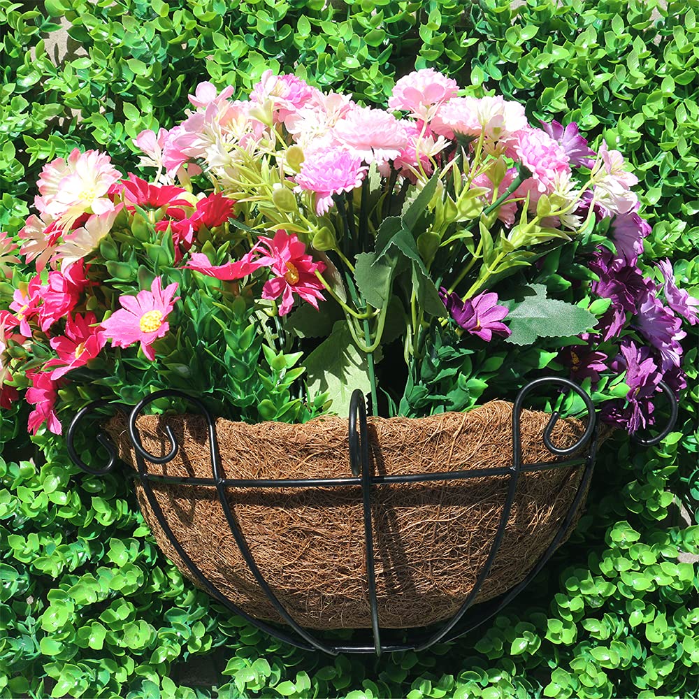 2pcs Thick Coco Coir Liners for Hanging Baskets - 10 Inch Semicircle Coconut Fiber Plant Basket Liners, Insulating Flower Pot Basket Coconut Mat for Indoor/Outdoor Garden Decoration | Perfect for Ferns, Orchids & Hanging Flower Arrangements