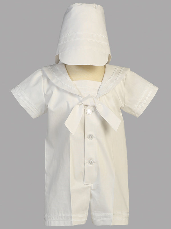 Baby Boys White Baptism Sailor Outfit - Classic Christening Romper for Newborns - Perfect for Baptism, Christening & Special Occasions