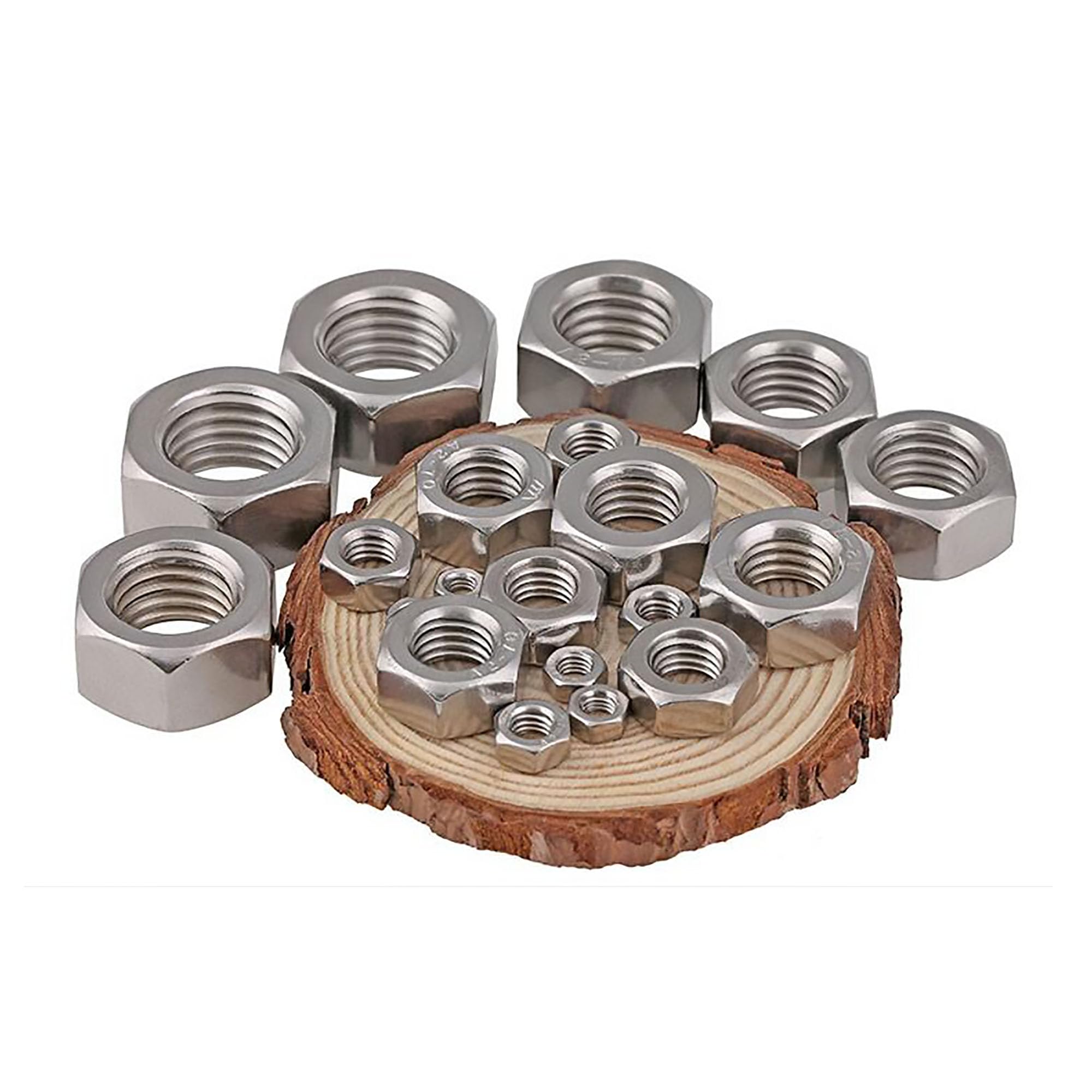100Pcs M5-0.8 Stainless Steel 304 (18-8) Hex Nuts - Corrosion Resistant Hardware Fasteners for Furniture, Machinery & DIY Projects